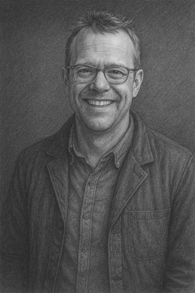 Skip Miller, pencil portrait